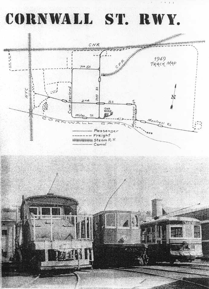 Cornwall St. Railway 1949 Track Map & Photo