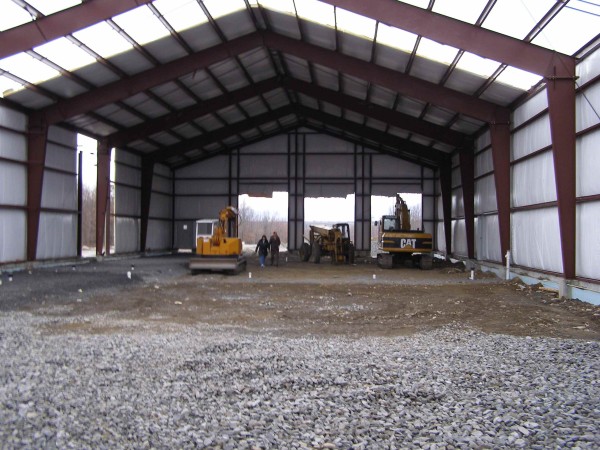 Interior of new trolley barn