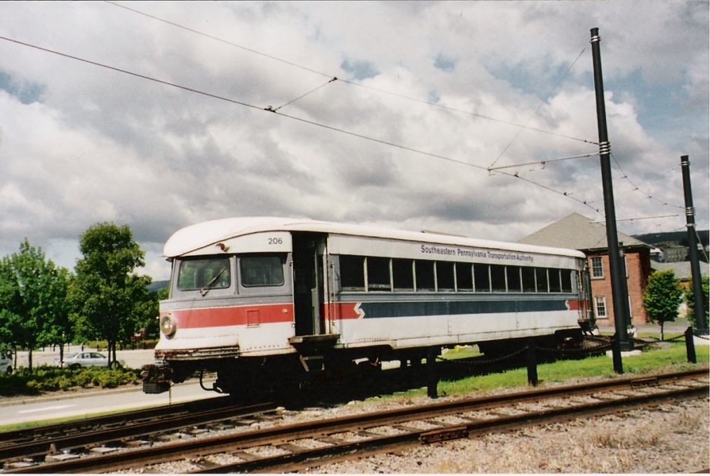 Bullet No. 206 in SEPTA colors outside of the museum