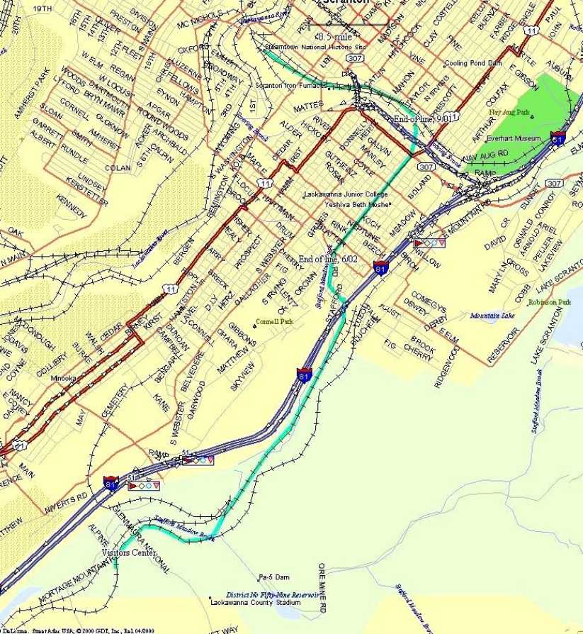 Electric City Trolley Museum Route Map